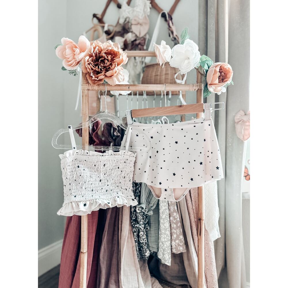 Kortni Jeane Starry Skies 2pc Bandeau + High Waisted Skirted Bottoms Swimsuit